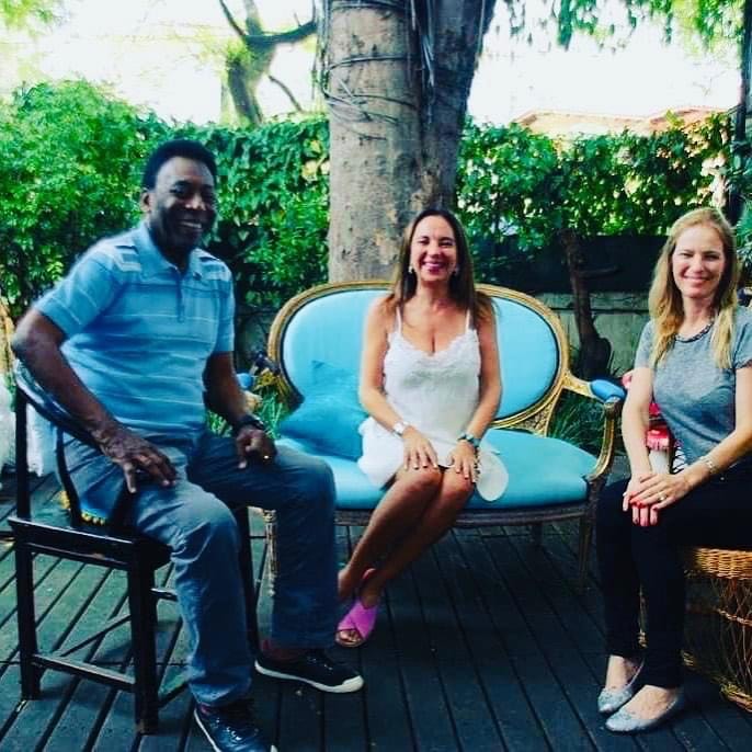 Pelé com Isabelle Tuchband e Verena Matzen