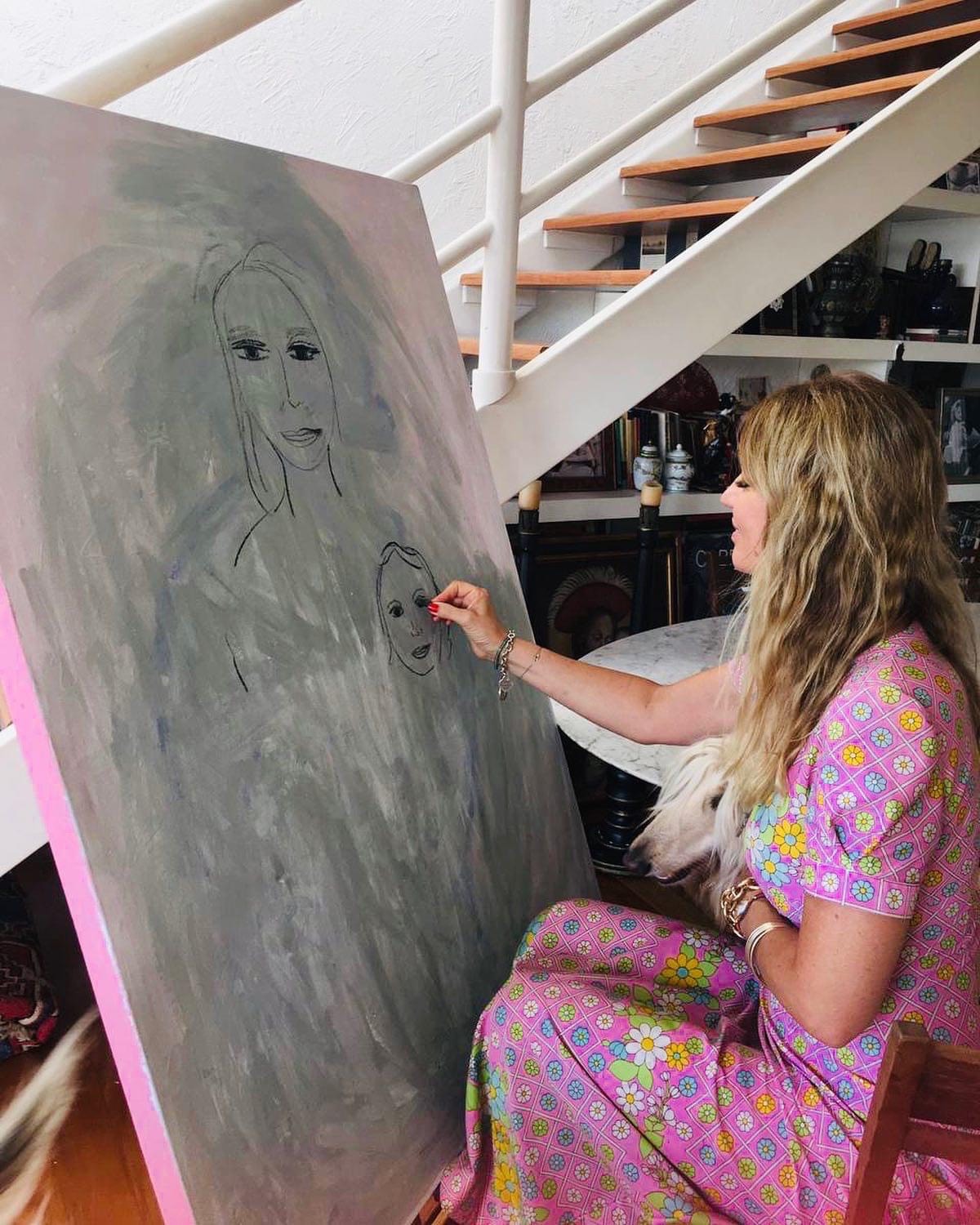 Verena Matzen pintando