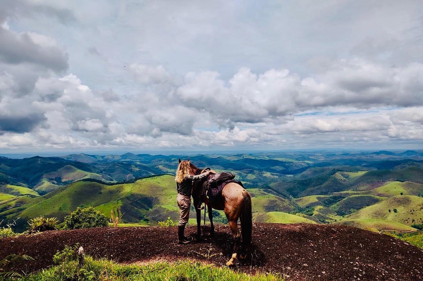 Verena Matzen em cavalgada